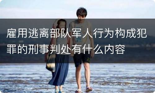 雇用逃离部队军人行为构成犯罪的刑事判处有什么内容