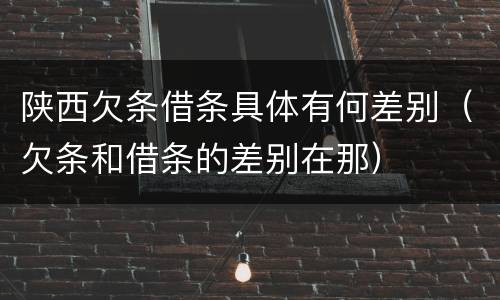 陕西欠条借条具体有何差别（欠条和借条的差别在那）