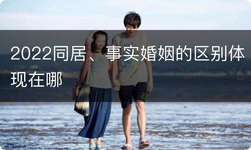 2022同居、事实婚姻的区别体现在哪