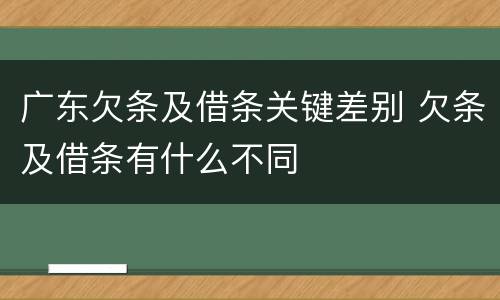 广东欠条及借条关键差别 欠条及借条有什么不同