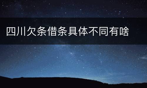 四川欠条借条具体不同有啥