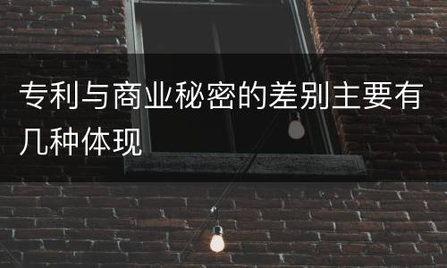 专利与商业秘密的差别主要有几种体现