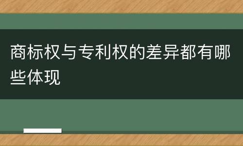 商标权与专利权的差异都有哪些体现