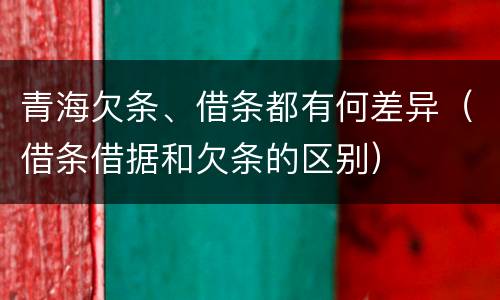 青海欠条、借条都有何差异（借条借据和欠条的区别）