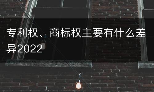 专利权、商标权主要有什么差异2022