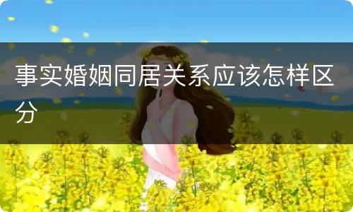 事实婚姻同居关系应该怎样区分