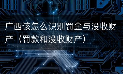 广西该怎么识别罚金与没收财产（罚款和没收财产）