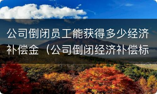 公司倒闭员工能获得多少经济补偿金（公司倒闭经济补偿标准）