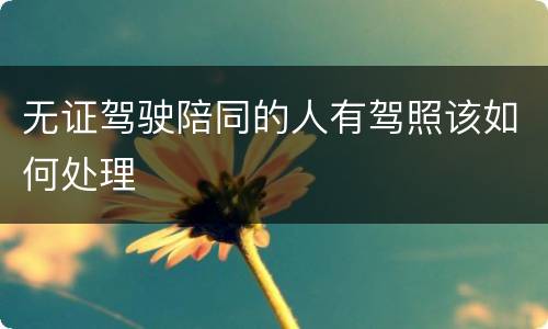 无证驾驶陪同的人有驾照该如何处理