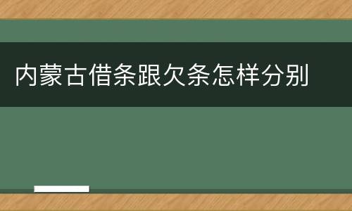 内蒙古借条跟欠条怎样分别
