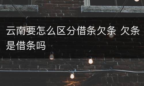 云南要怎么区分借条欠条 欠条是借条吗