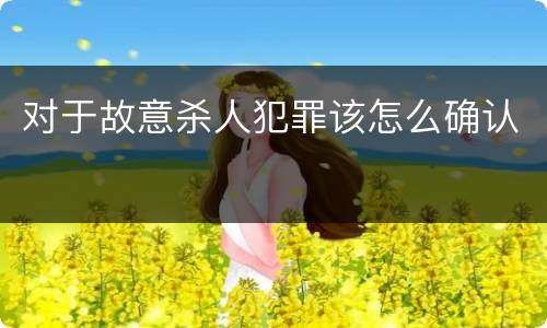 对于故意杀人犯罪该怎么确认