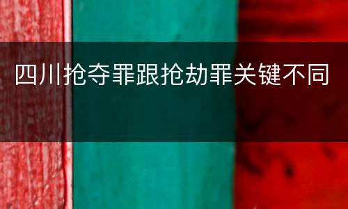 四川抢夺罪跟抢劫罪关键不同