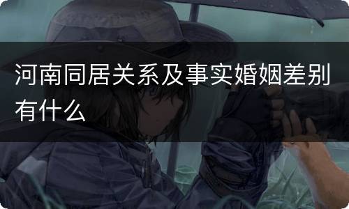 河南同居关系及事实婚姻差别有什么