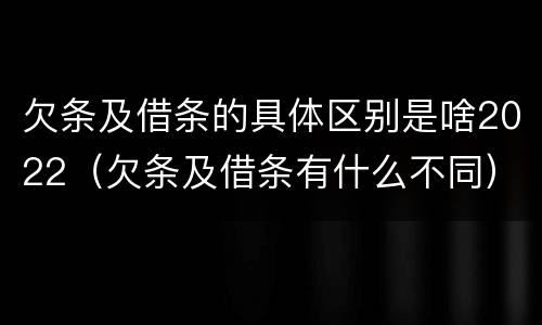 欠条及借条的具体区别是啥2022（欠条及借条有什么不同）
