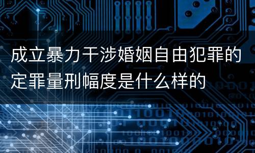 成立暴力干涉婚姻自由犯罪的定罪量刑幅度是什么样的