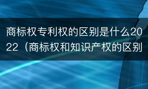 商标权专利权的区别是什么2022（商标权和知识产权的区别）