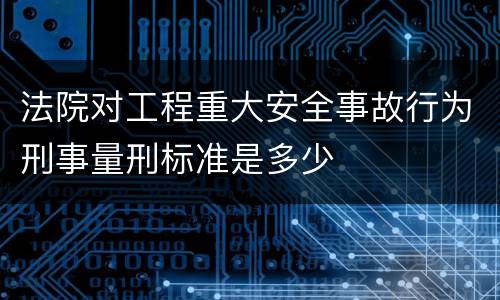 法院对工程重大安全事故行为刑事量刑标准是多少