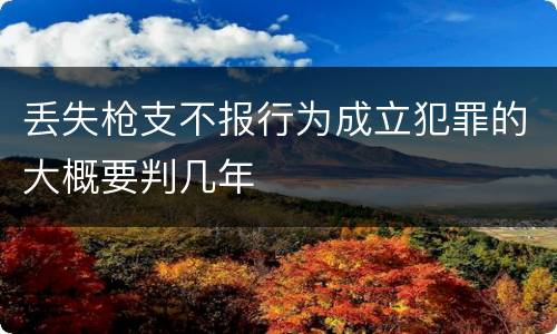 丢失枪支不报行为成立犯罪的大概要判几年