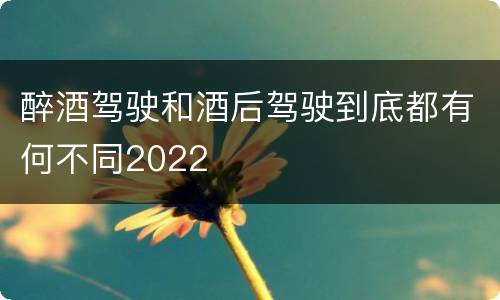 醉酒驾驶和酒后驾驶到底都有何不同2022