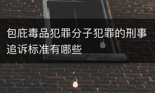 包庇毒品犯罪分子犯罪的刑事追诉标准有哪些
