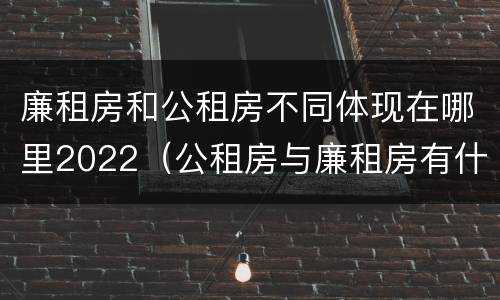 廉租房和公租房不同体现在哪里2022（公租房与廉租房有什么不同）