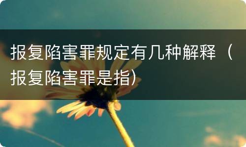 报复陷害罪规定有几种解释（报复陷害罪是指）