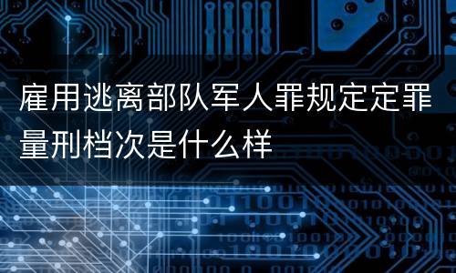 雇用逃离部队军人罪规定定罪量刑档次是什么样