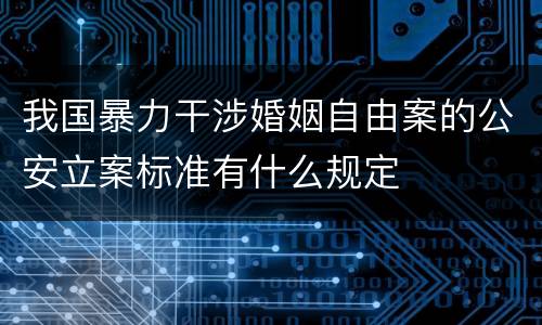 我国暴力干涉婚姻自由案的公安立案标准有什么规定
