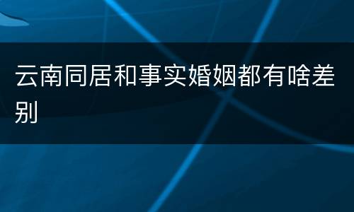 云南同居和事实婚姻都有啥差别