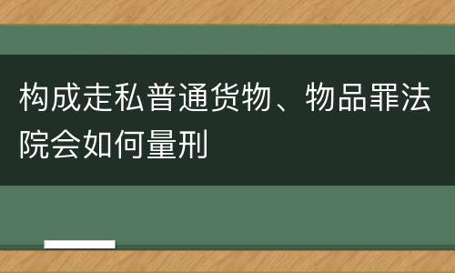 构成走私普通货物、物品罪法院会如何量刑