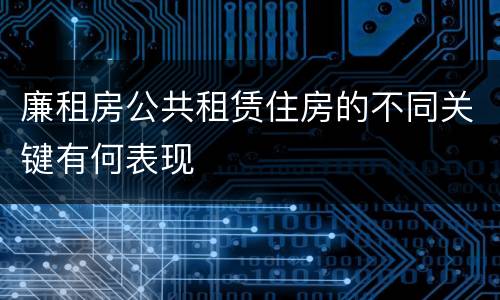 廉租房公共租赁住房的不同关键有何表现