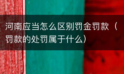 河南应当怎么区别罚金罚款（罚款的处罚属于什么）