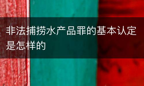 非法捕捞水产品罪的基本认定是怎样的