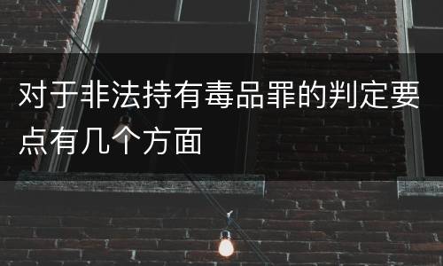 对于非法持有毒品罪的判定要点有几个方面
