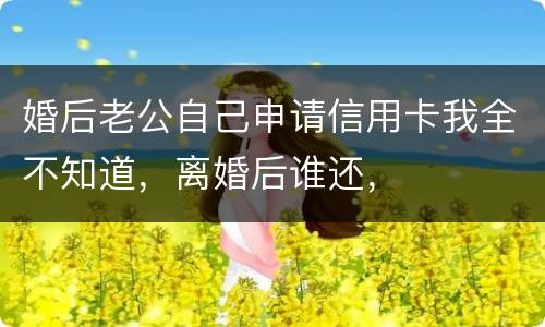 婚后老公自己申请信用卡我全不知道，离婚后谁还，
