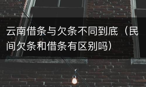 云南借条与欠条不同到底（民间欠条和借条有区别吗）