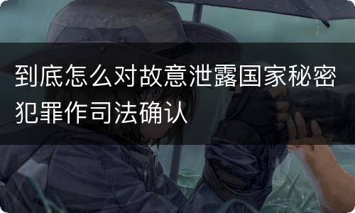 到底怎么对故意泄露国家秘密犯罪作司法确认