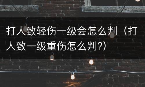 打人致轻伤一级会怎么判（打人致一级重伤怎么判?）