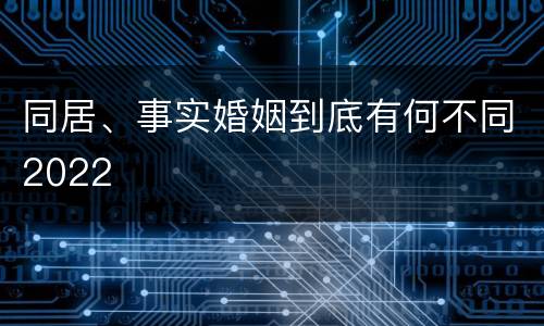 同居、事实婚姻到底有何不同2022