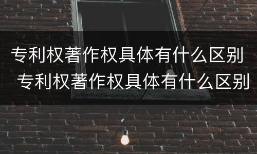 专利权著作权具体有什么区别 专利权著作权具体有什么区别和联系