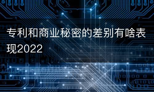 专利和商业秘密的差别有啥表现2022