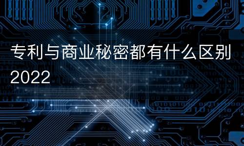 专利与商业秘密都有什么区别2022