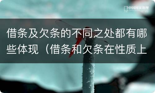 借条及欠条的不同之处都有哪些体现（借条和欠条在性质上有哪些不同）