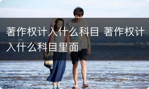 著作权计入什么科目 著作权计入什么科目里面