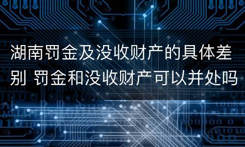 湖南罚金及没收财产的具体差别 罚金和没收财产可以并处吗