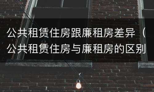 公共租赁住房跟廉租房差异（公共租赁住房与廉租房的区别）