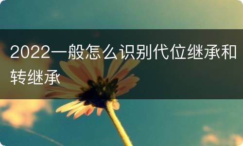 2022一般怎么识别代位继承和转继承