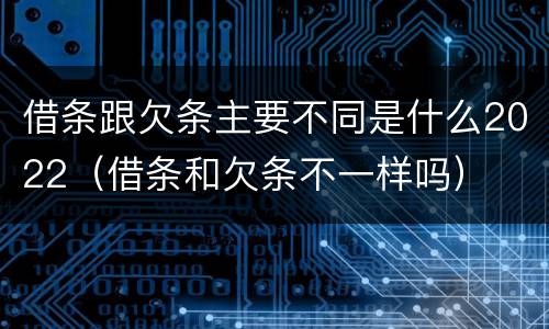 借条跟欠条主要不同是什么2022（借条和欠条不一样吗）