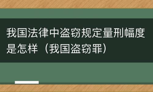 我国法律中盗窃规定量刑幅度是怎样（我国盗窃罪）